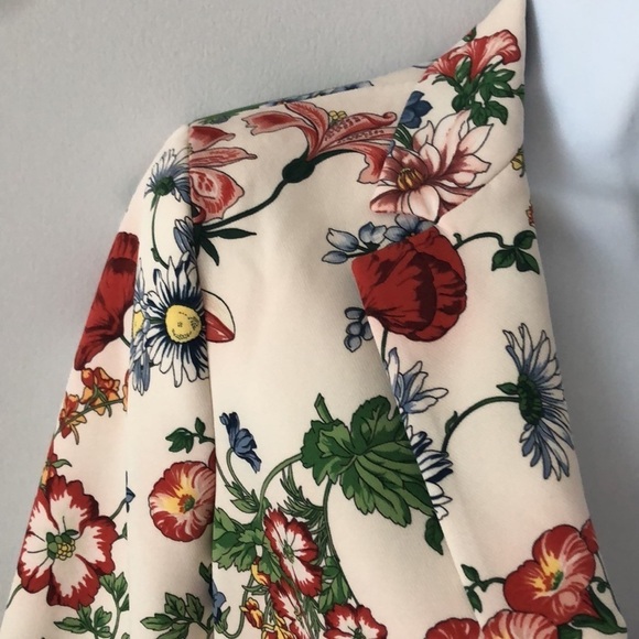 Zara Size S Floral Print Button Front Blazer Jacket SM Pockets Lined Art to Wear - Picture 4 of 16